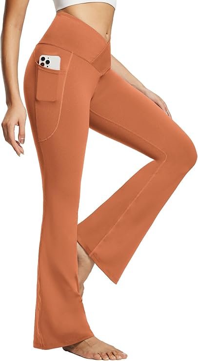 Baleaf Women's Flare Leggings with Pockets