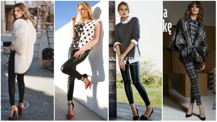 What shoes work best with sporty leggings that feature a high heel pattern