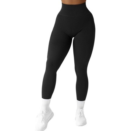 Awesome  $13.97 Amazing  SUUKSESS Women Ribbed Seamless Leggings High Waisted Workout Gym Yoga Pants