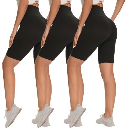 Awesome  $16.99 Versatile   3 Pack Biker Shorts for Women – 8"/5"/3" High Waisted Tummy Control Workout Yoga Running Athletic Shorts