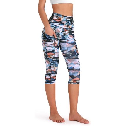 Awesome  $22.98  Ethical   ODODOS Women's High Waisted Yoga Capris with Pockets, Tummy Control Non See Through Workout Athletic Running Capri Leggings