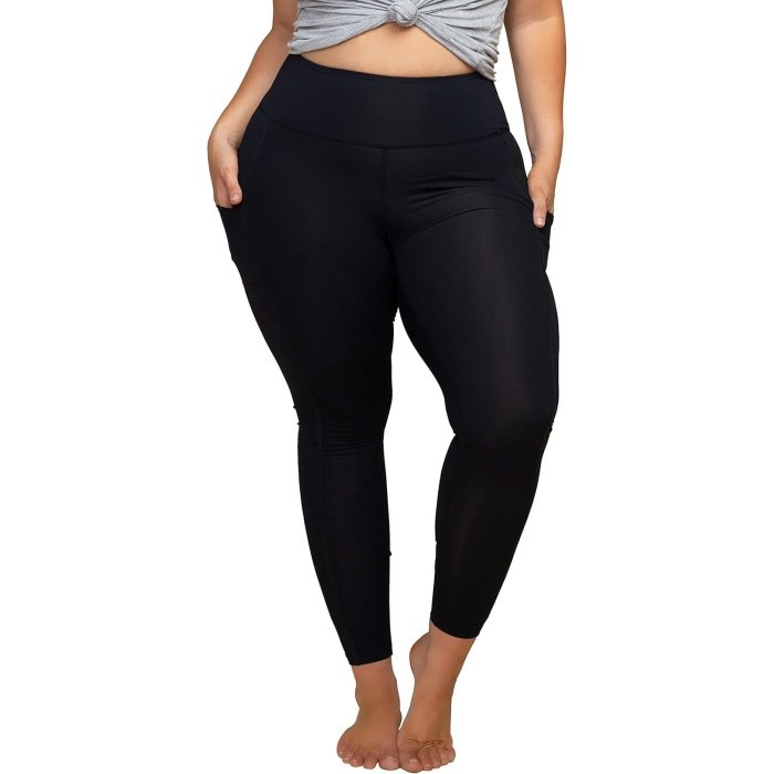 Awesome  .99  Fashion-Forward   Women’s Plus Size High Waist 7/8 Compression Workout Leggings with Pocket 27″ Inseam