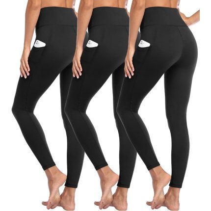 Awesome  .49  Ethical   GAYHAY 3 Pack Leggings with Pockets for Women – High Waisted Tummy Control Workout Yoga Pants Compression Black Leggings