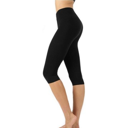 Awesome  $7.39 Awesome  Zenana Premium Cotton Regular and Plus Size 15 INCH Capri Leggings