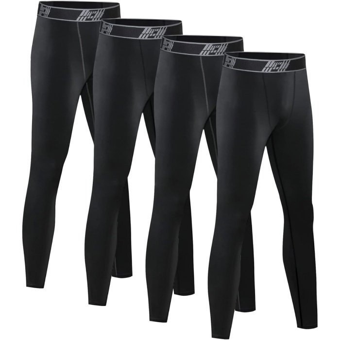 Deal of the Day   .99  High-Quality  HOPLYNN 3/4 Pack Youth Boy’s Compression Pants Leggings Tights Athletic Base Layer Under Pants Gear for Football Sports