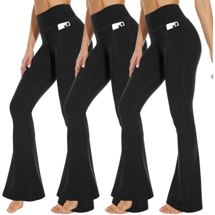 Discount   Amazing  3 Packs Leggings with Pockets for Women, Soft High Waisted Tummy Control Workout Yoga Pants