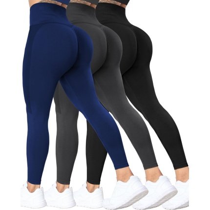 Save  $29.99 Responsible  ATHVOTAR 3 Pack Butt Lifting Workout Leggings Women High Waist Seamless Scrunch Butt Booty Gym Leggings