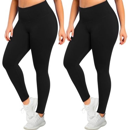 Shop now  .95  Fashion-Forward   MOREFEEL Plus Size Leggings for Women-Stretchy X-Large-4X Tummy Control High Waist Spandex Workout Black Yoga Pants