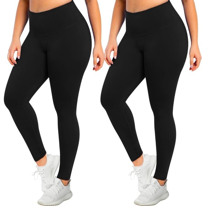 Shop now  .95  Fashion-Forward   MOREFEEL Plus Size Leggings for Women-Stretchy X-Large-4X Tummy Control High Waist Spandex Workout Black Yoga Pants