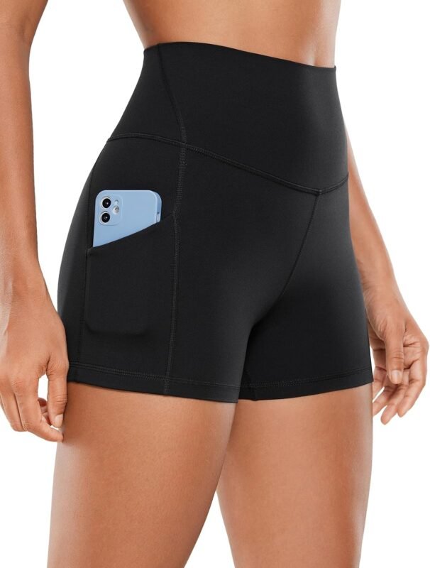 Shop now  $26.00 Trendsetting   CRZ YOGA Womens Butterluxe Biker Shorts with Pockets 3 Inches - High Waisted Volleyball Workout Athletic Yoga Shorts