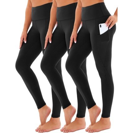 Shop now  $34.99 Durable   3 Pack Leggings for Women with Pockets, High Waisted Plus Size Workout Compression Yoga Pants(S-5XL)