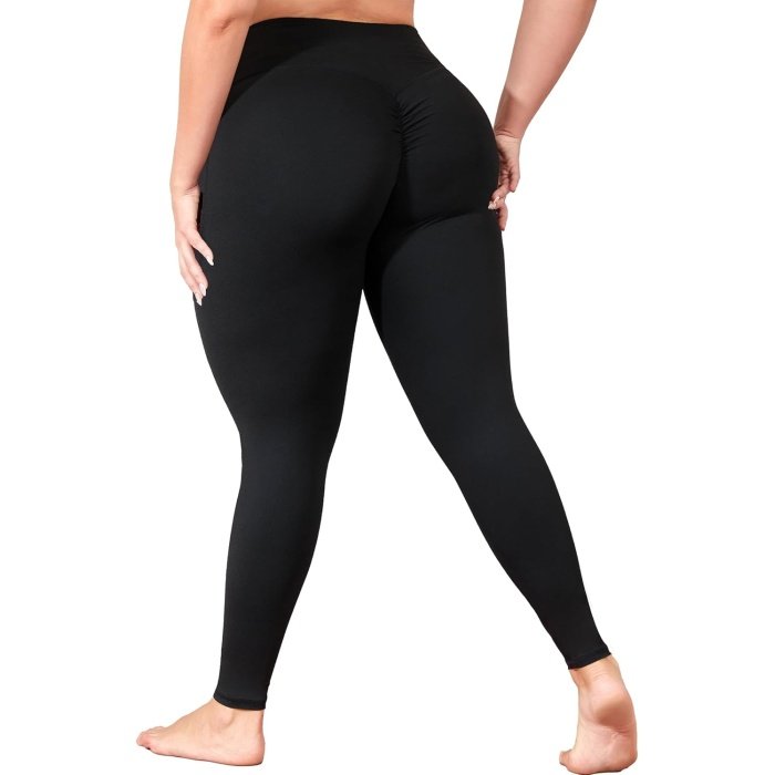 discount price  .99 Durable   Plus Size Butt Lifting Leggings with Pockets for Women, L-5XL Yoga Pants Tummy Control, High Waist Workout Leggings