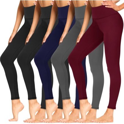 discount price  $28.99  Exclusive   Sundwudu 5 Pack Leggings for Women Tummy Control, Soft High Waisted Black Yoga Pants for Workout Reg & Plus Size