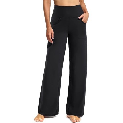 discount price  .99  Innovative  Promover Wide Leg Pants Woman Yoga Pants with Pockets Stretch Loose Casual Lounge Sweatpants Petite/Regular/Tall